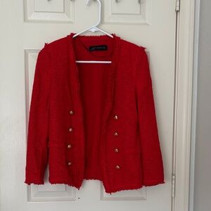 Zara red open jacket